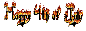 4th of July banner on fire animated gif