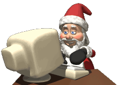 Santa checking out everybody's Facebook pages to see who has been naughty and who has their friend settings set to private 