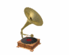Animation of an old gramophone with a large amplifying horn