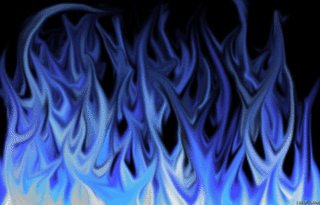 Animated clip art picture of grey blue flames and fire gif