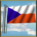 Moving Picture animated gif Czech Republic flag waving on pole in front of rippling water