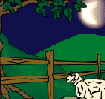 Counting sheep jumping over fence at night to sleep