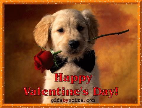 Animated picture of Valentine puppy