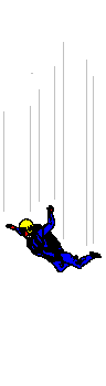 Animated sky diver falling in free fall