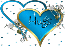 Sparkling blue hugs heart