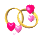 Animated hearts and gold rings