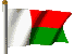 Picture of Madagascar flag flying on flag pole blowing in the wind