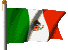 Picture of Mexico flag flying on flag pole blowing in the wind