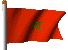Picture of Morocco flag flying on flag pole blowing in the wind moving 