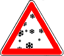 Warning sign - Watch for falling snow gif animation