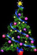 Animated Christmas tree animation with twinkling lights