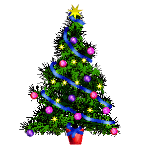 Animated Christmas tree animation with flashing lights