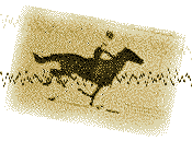Animated horseback rider with artsy background