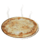 Animated steaming cheese pizza