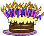 Birthday cake animation with way too many candles on it