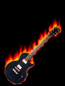 Animation of guitar burning on fire