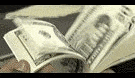 Moving picture flipping through pile of money animation