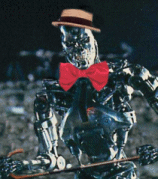 Dancing-animated-robot-with-a-bow-tie-hat-and-cane.gif