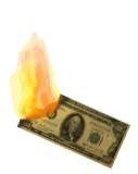 Money to burn dollar bill burning animated gif