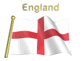 England flag flapping on flag pole with letters "England" spinning over animation