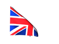 Real looking United Kingdom flag waving in wind moving animated gif picture