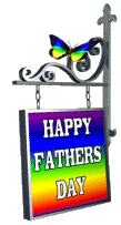 Happy Father's Day on swinging garden sign with butterfly