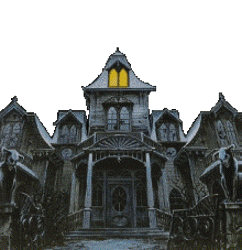 Haunted Halloween house animated gif image