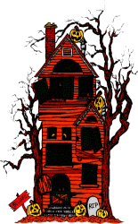 Spooky animated haunted halloween house 
