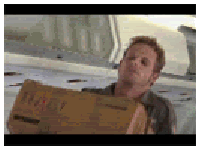 Moving animated picture of airplane passenger preparing for take off