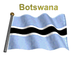 Moving picture Botswana flag flapping on pole with name gif animation