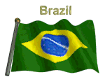 Moving picture Brazil flag flapping on pole with name gif animation