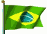 Moving picture Brazil flag waving on pole animated gif