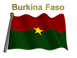 Moving picture Burkina Faso flag flapping on pole with name animated gif