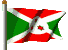 Moving picture Burundi flag waving on pole animated gif