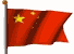 Simulated China flag flying on pole picture moving gif animation