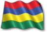 Moving picture of Mauritius flag waving in the wind animated gif