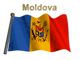 Moldova flag flapping on flag pole with word "Madagascar" spinning over animation