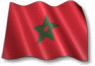Moving picture of Morocco flag waving in the wind animated gif