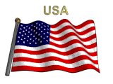 United States flag flapping on flag pole with letters "USA" spinning over animation