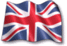 Moving picture of United Kingdom flag waving in the wind animated gif