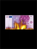 Moving picture of burning money animated gif