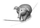 Moving picture elephant on tightrope animated gif