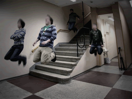 Moving picture floating in the air animated gif