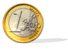 Moving picture of spinning Euro coin gif animation