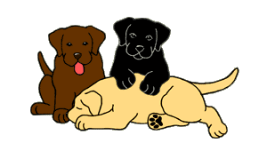 Animation of three little puppies in a pile