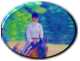 animated horse back rider galloping on colorful moving button