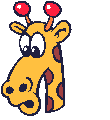 Animated giraffe looks back and forth