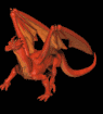 Orange fire breathing dragon animation