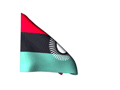 Real looking Malawi flag waving in wind moving animated gif picture