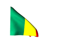 Real looking Mali flag waving in wind moving animated gif picture